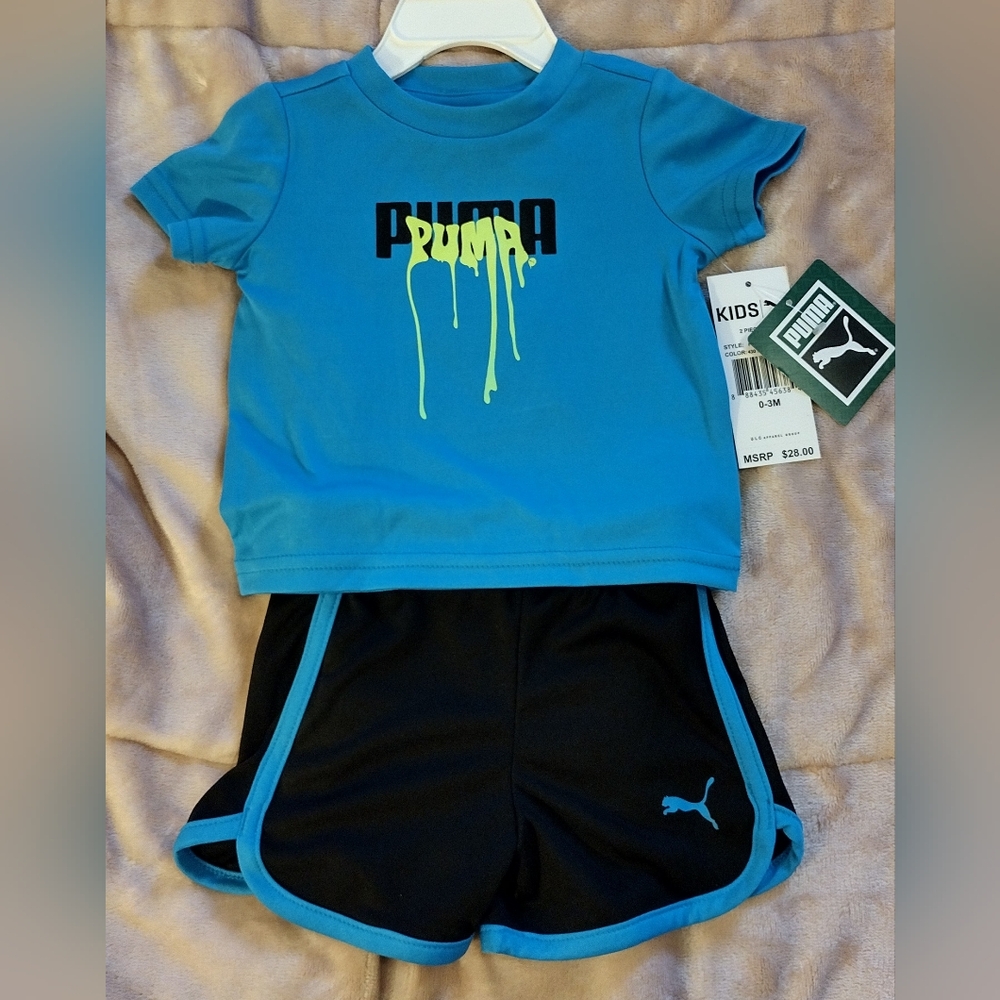 NWT baby boy 2-piece Puma summer set size 0/3 months
